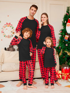 Christmas Family Matching Pajama Set in Solid Check