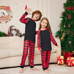Christmas Family Matching Pajama Set in Solid Check