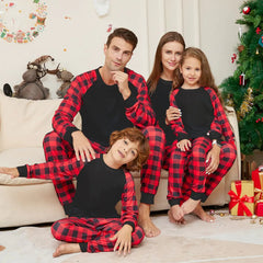 Christmas Family Matching Pajama Set in Solid Check